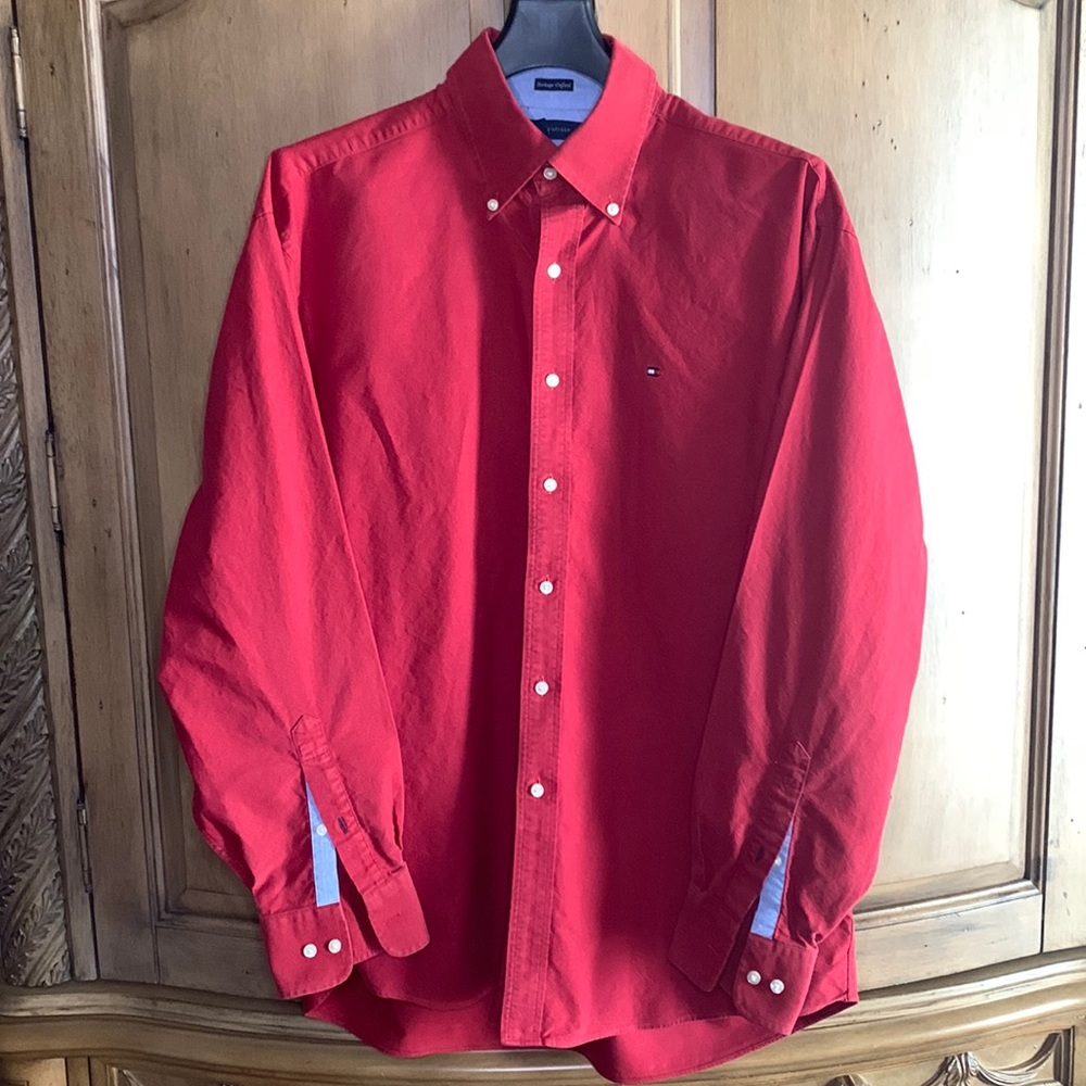 Vintage Mens Heritage Oxford Tommy Hilfiger Long Sleeve Button Up Shirt